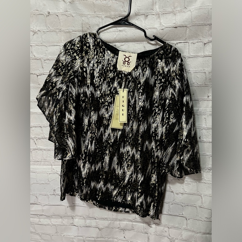 Figue Acquisition LLC Gold Sheen Aubrey Top Masiw Style: 72211624 Size Small
